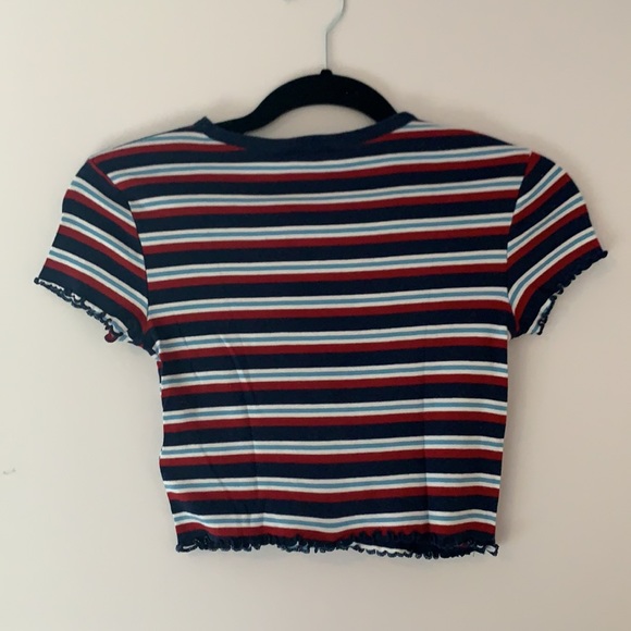 Topshop Striped Crop Top - Picture 2 of 2